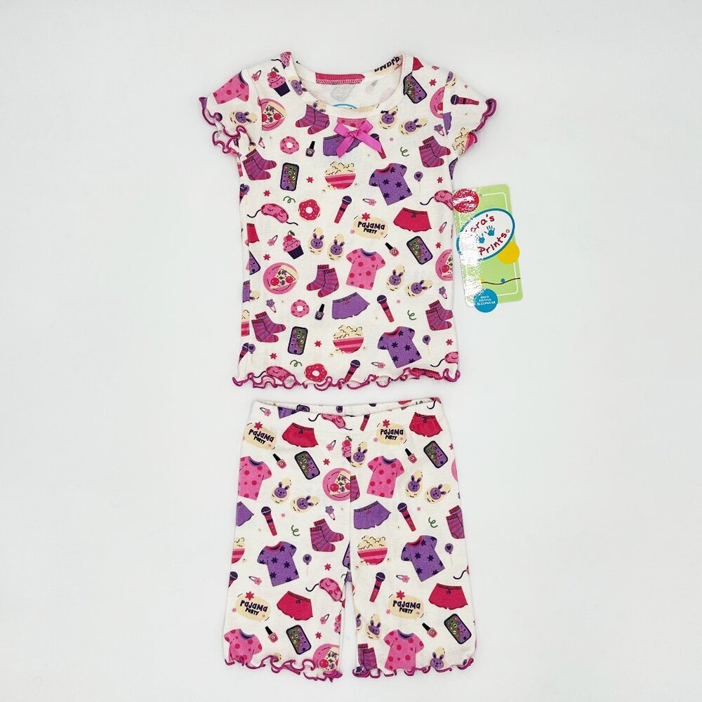 NWT Sara's Prints Girls Short PJ Set Size 2T (Tag size 2)